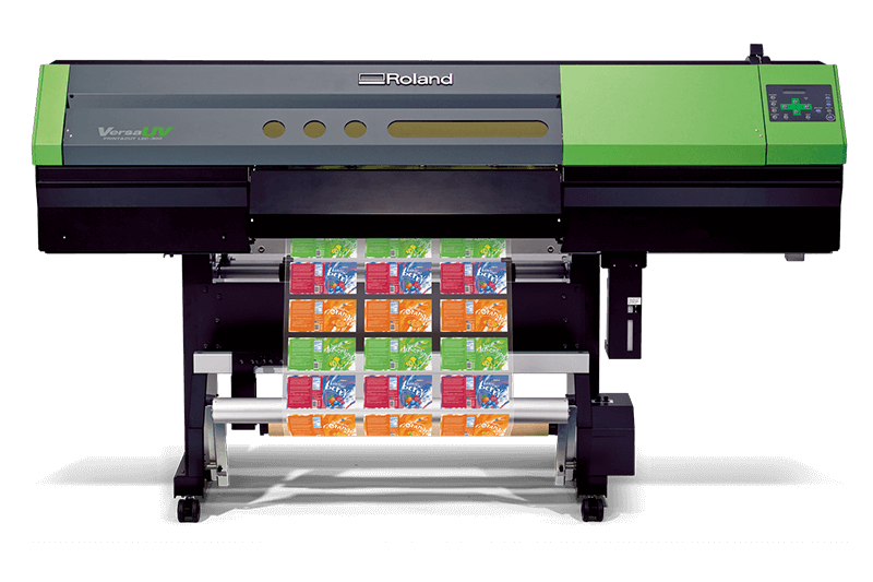 VersaUV LEC with Juice Bottles Shrink Wrap Prints
