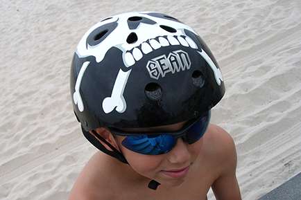 STIKA Desktop Vinyl Cutter - sticker on helmet