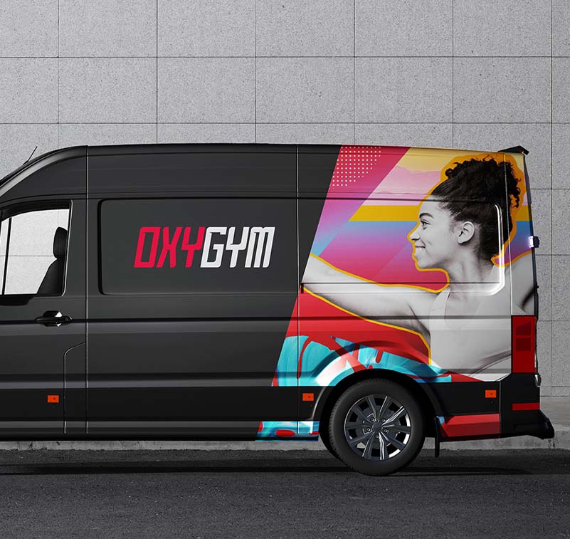 Image of vehicle with printed graphics on it surface, graphics are produced with an DGXPRESS ER Series model from Roland DG